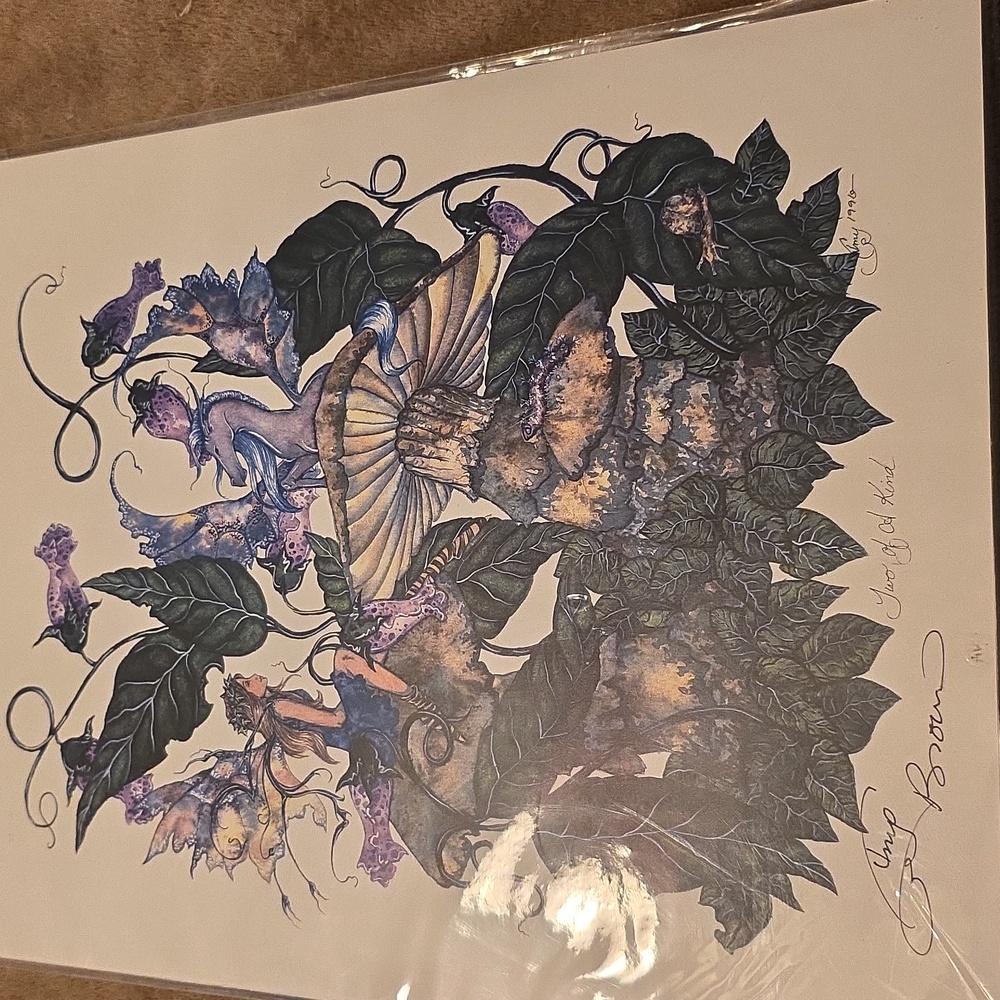 💥FALL SALE💥 AMY BROWN Whimsical Fairy and Mushroom Art Print